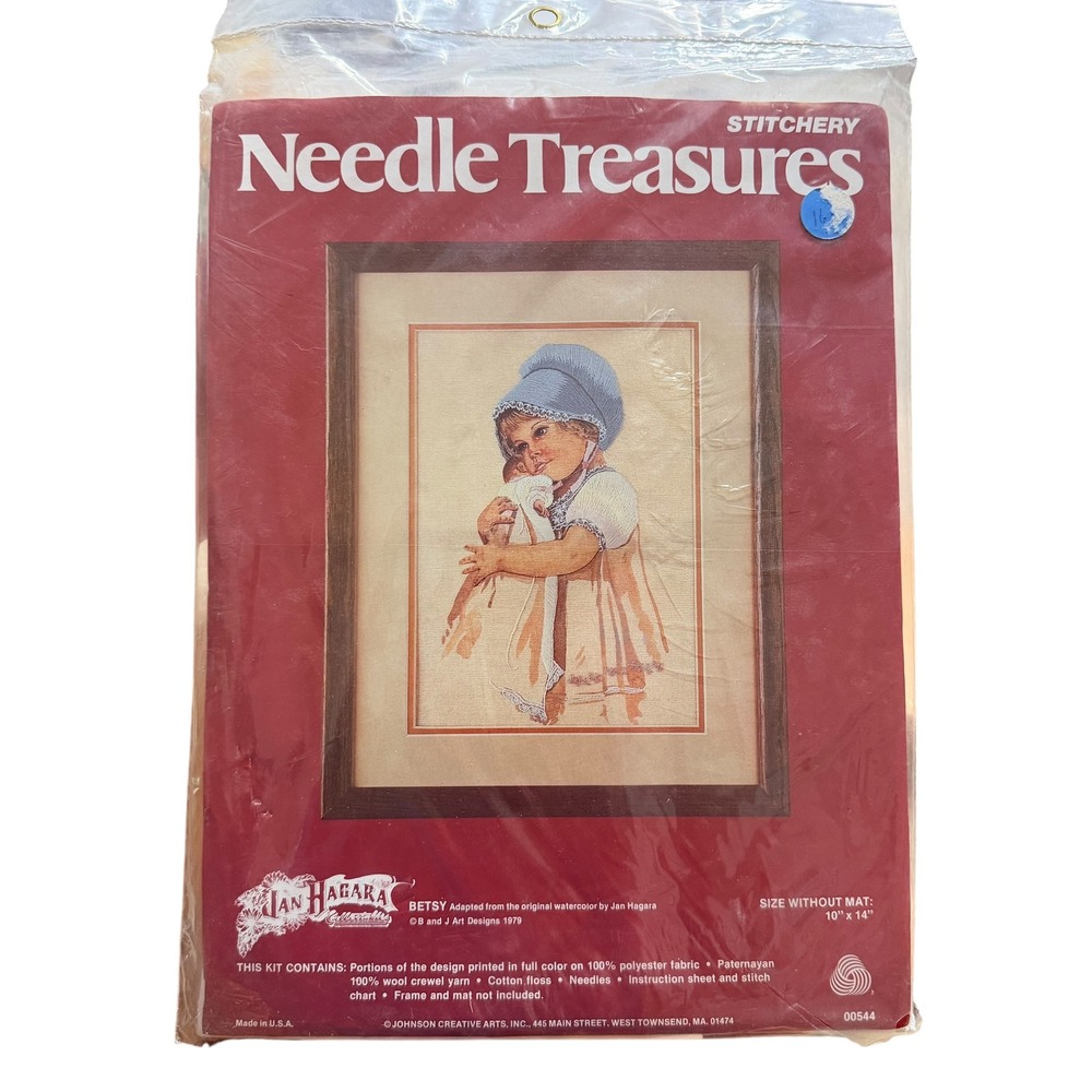 Vintage 1979 Jan Hagara Betsy Crewel Embroidery Kit Needle Treasures 00544